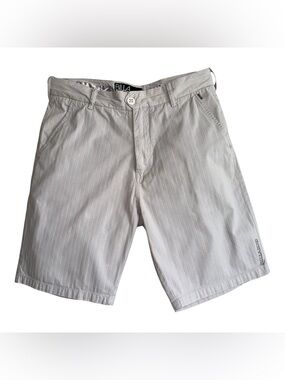 Billabong men's gray khaki  fine pin strip shorts | Size 33 | 100% Cotton